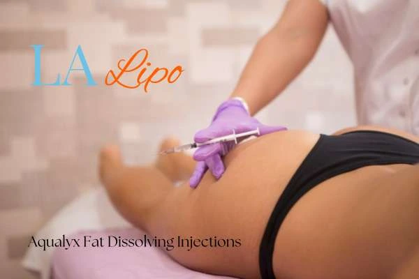 Woman having fat dissolving injections Dormer's Wells on thighs