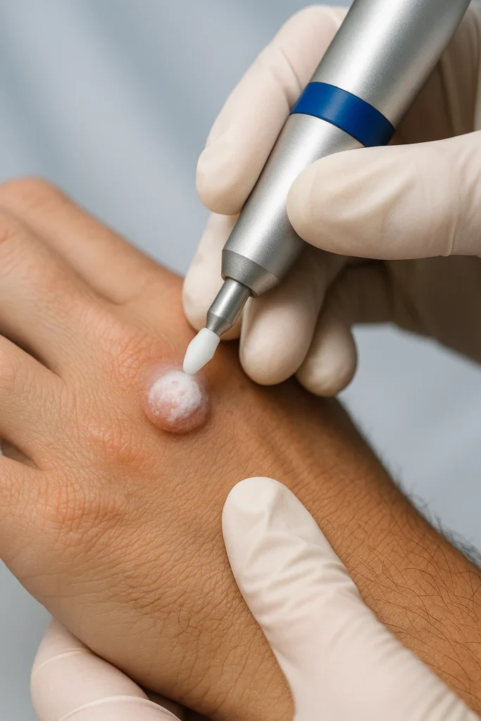 example of wart removal Dormer's Wells using cryopen