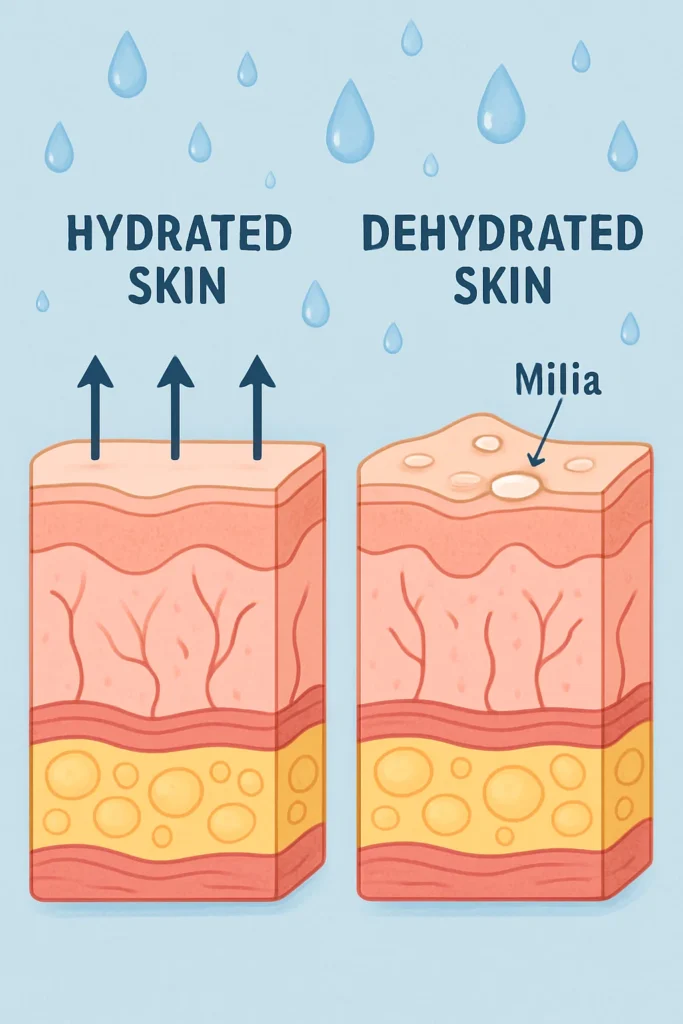 The importance of hydration and milia production Dormer's Wells