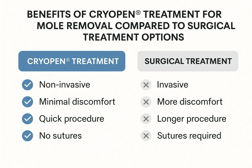 Benefits of facial mole removal Dormer's Wells - call our team today to book a consultation